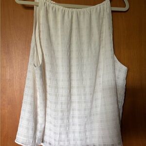 Banana Republic Ivory Jacquard Halter Blouse
